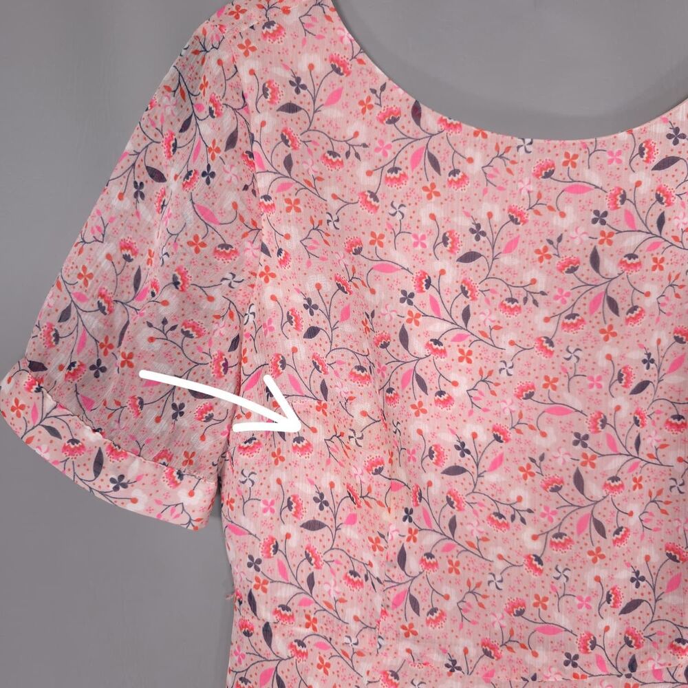 BODEN Jane Milkshake Pink Floral Dress Petite 4 Short Sleeve Knee Midi Women’s - Picture 8 of 11